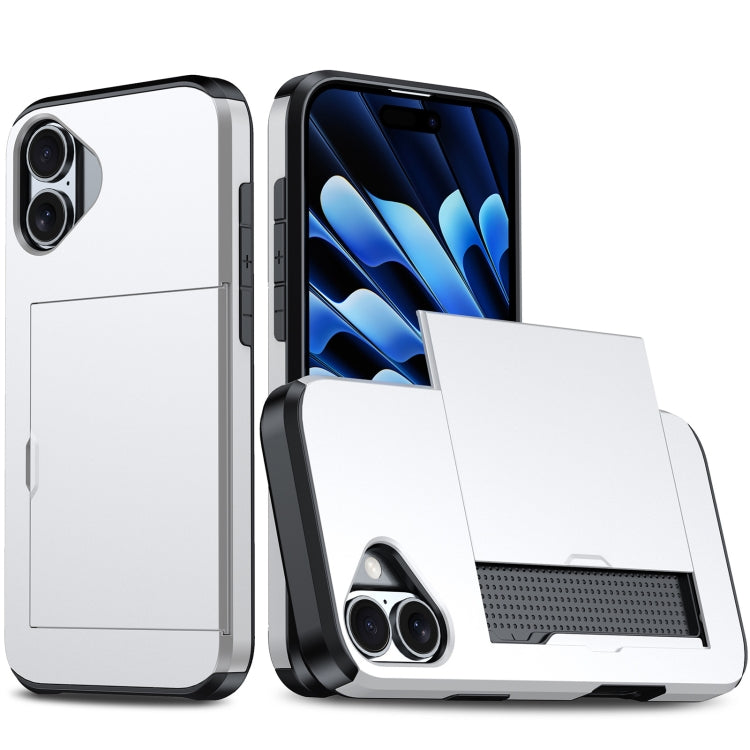 カードスロット付き耐衝撃アーマーiPhoneケース、iPhone 16用