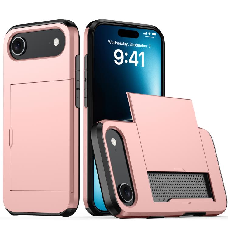 カードスロット付き耐衝撃アーマーiPhoneケース、iPhone Air用、iPhone 16 Pro Max用、iPhone 16 Pro用、iPhone 16 Plus用