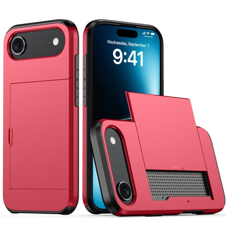 カードスロット付き耐衝撃アーマーiPhoneケース、iPhone Air用、iPhone 16 Pro Max用、iPhone 16 Pro用、iPhone 16 Plus用