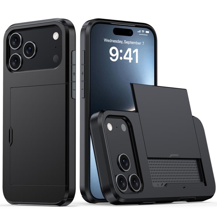 カードスロット付き耐衝撃アーマースマホケース、iPhone 17e / 16e用、iPhone 17 Pro Max用、iPhone 17 Pro用、iPhone 17用