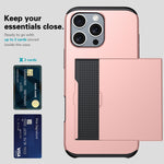 カードスロット付き耐衝撃アーマーiPhoneケース、iPhone Air用、iPhone 16 Pro Max用、iPhone 16 Pro用、iPhone 16 Plus用