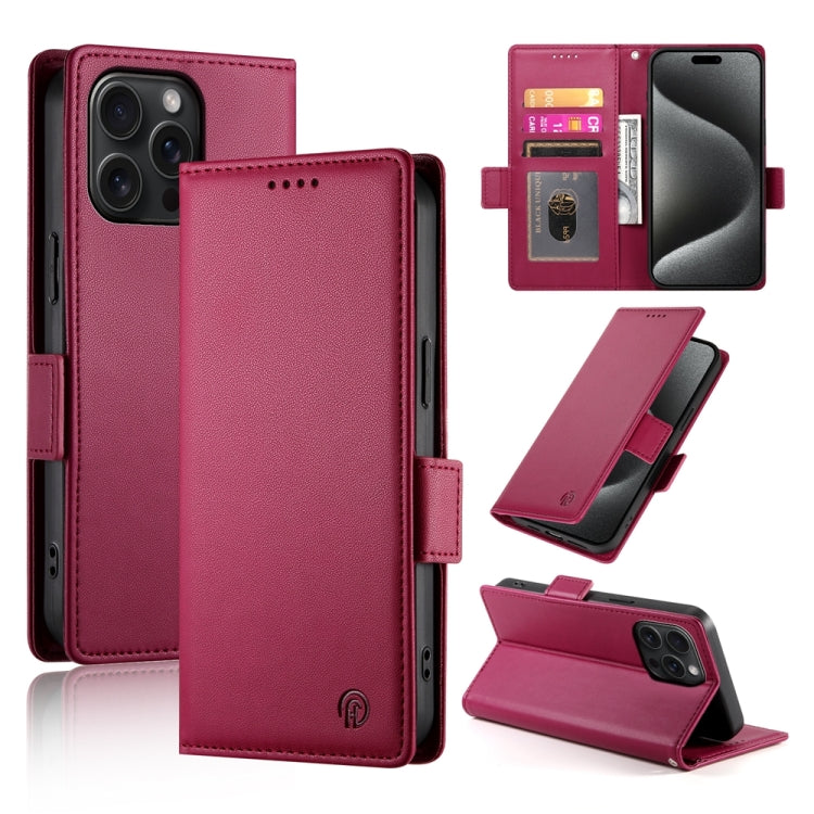 サイドバックルマグネティックフロストレザー製フォンケース、iPhone 16 Pro 用、iPhone 16 Plus 用、iPhone 16 用、iPhone 15 Pro Max 用、iPhone 15 Pro 用、iPhone 15 Plus 用