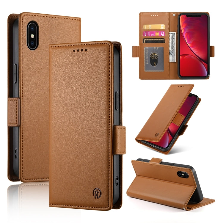 サイドバックルマグネティックフロストレザー製フォンケース、iPhone 12 mini 用、iPhone 11 Pro Max 用、iPhone 11 用、iPhone 11 Pro 用、iPhone X / XS 用、iPhone XR 用