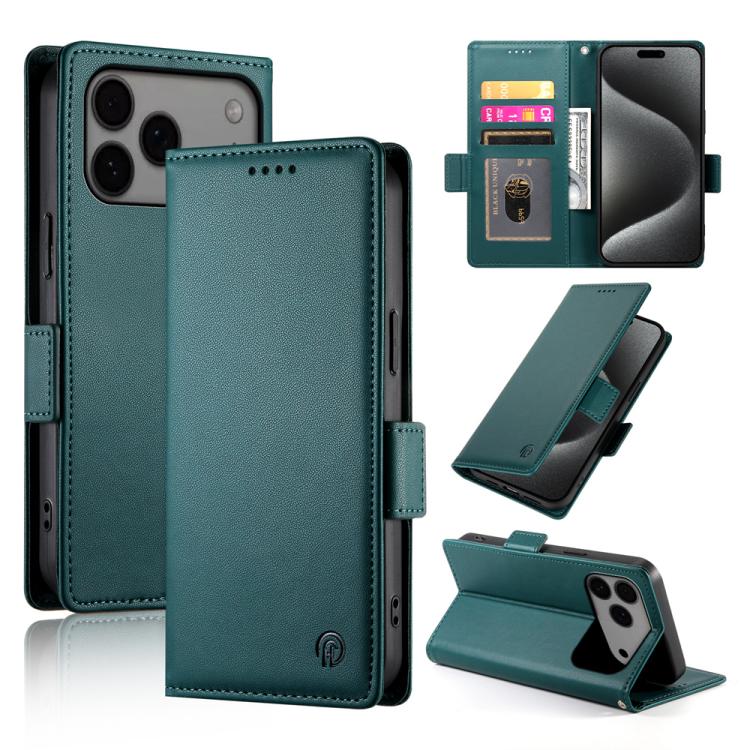 サイドバックルマグネティックフロストレザー製フォンケース、iPhone 17e / 16e 用、iPhone 17 Pro Max 用、iPhone 17 Pro 用、iPhone 17 用、iPhone Air 用、iPhone 16 Pro Max 用
