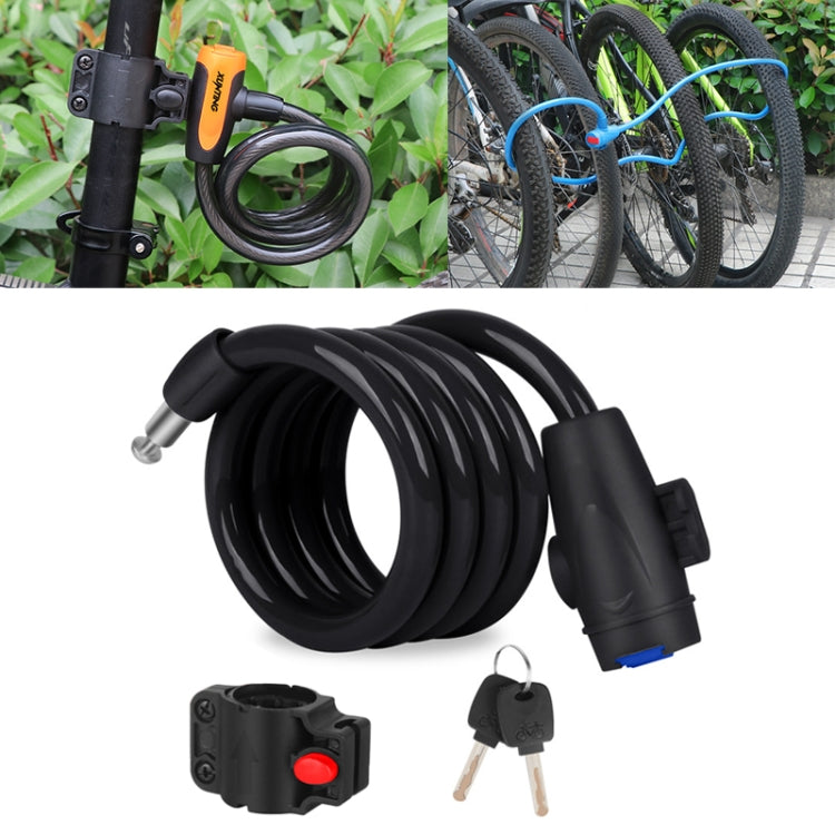自転車用携帯盗難防止ロック スチールケーブルロック フレーム付き、Aスタイル 100cm ブラック、Aスタイル 120cm ブラック、Bスタイル 100cm ブラック、Bスタイル 120cm ブラック、Bスタイル 150cm ブラック