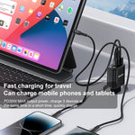 Yesido YC69 30W USB + デュアルUSB-C / Type-C デジタルディスプレイ充電器、仕様：EUプラグ、YC69