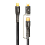 REMAX RC-C165 プライム 1.2m 60W Type-C から Type-C + 8ピン 編組急速充電ケーブル RC-C165