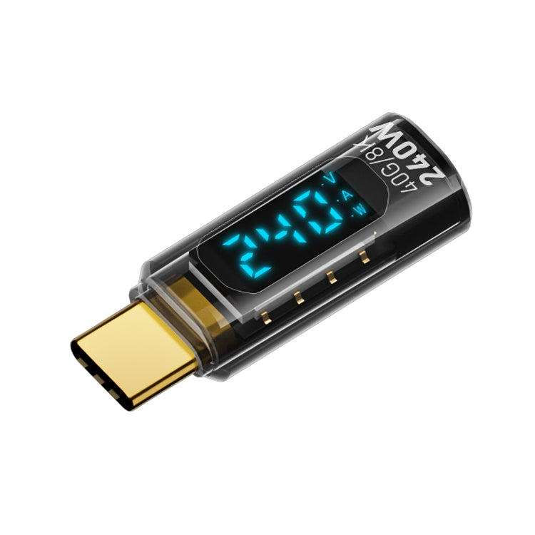 Type-C オスから Type-C メス 240W フル機能アダプター デジタル表示付き