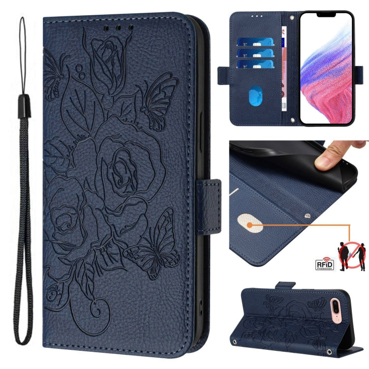 エンボス加工ローズ RFID防盗レザー携帯ケース、iPhone 11 Pro Max用、iPhone 11用、iPhone 11 Pro用、iPhone XS / X用、iPhone XR用、iPhone XS Max用、iPhone 8 Plus / 7 Plus用
