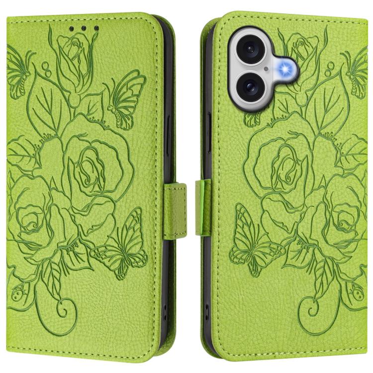 エンボス加工ローズ RFID 防盗レザー製フォンケース、iPhone 17 Pro Max 用、iPhone 17 Pro 用、iPhone 17 用、iPhone Air 用、iPhone SE 2024 用、iPhone 16 Pro Max 用、iPhone 16 Pro 用、iPhone 16 Plus 用