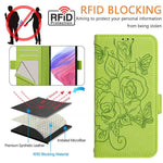 エンボス加工ローズ RFID 防盗レザー製フォンケース、iPhone 17 Pro Max 用、iPhone 17 Pro 用、iPhone 17 用、iPhone Air 用、iPhone SE 2024 用、iPhone 16 Pro Max 用、iPhone 16 Pro 用、iPhone 16 Plus 用