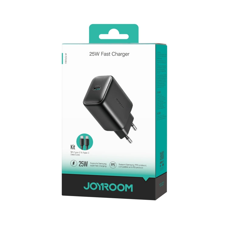 JOYROOM JR-TCF23 25W USB-C / Type-Cポート高速充電キット Type-C to Type-Cケーブル付き、EUプラグ、UKプラグ
