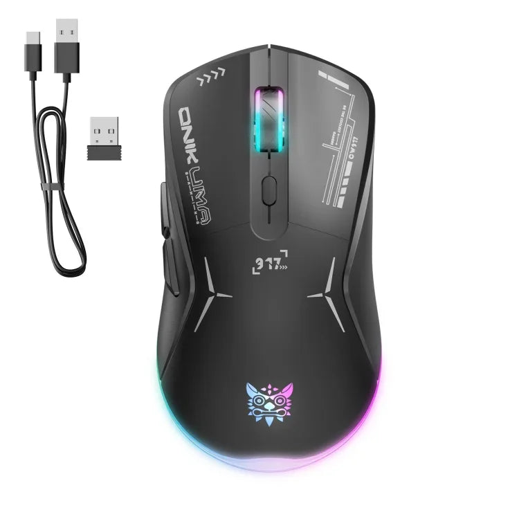 ONIKUMA CW917 RGB 4800DPIデュアルモード有線＋2.4GHzワイヤレスマウス、CW917（ブラック）、CW917（ホワイト）