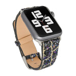 グリッターシークインレザー交換用ストラップウォッチバンド、Apple Watch 5 & 4 44mm / 3 & 2 & 1 42mm用、Apple Watch Series 7 41mm / 6 & SE & 5 & 4 40mm / 3 & 2 & 1 38mm用、Apple Watch Series 8&7 41mm / SE 2&6&SE&5&4 40mm / 3&2&1 38mm用