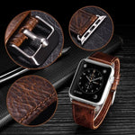 ラウンドテイルレトロ クレイジーホーステクスチャ 本革交換用ストラップウォッチバンド、Apple Watch 5 & 4 44mm / 3 & 2 & 1 42mm用、Apple Watch Series 7 41mm / 6 & SE & 5 & 4 40mm / 3 & 2 & 1 38mm用