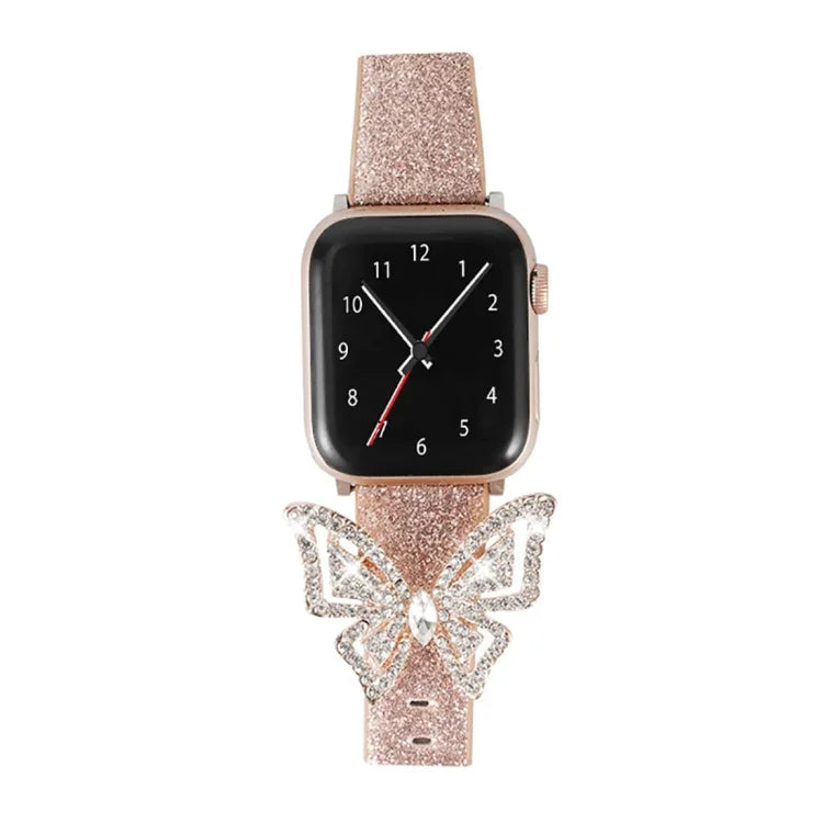 ボウノットグリッターダイヤモンド交換用ストラップ、Apple Watch 5 & 4 44mm / 3 & 2 & 1 42mm用