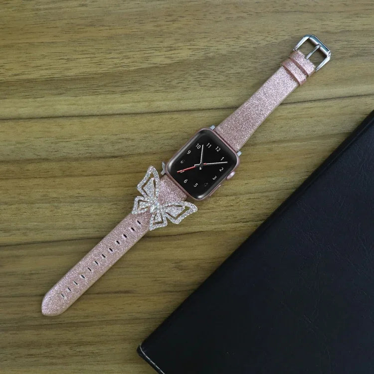 ボウノットグリッターダイヤモンド交換用ストラップ、Apple Watch 5 & 4 44mm / 3 & 2 & 1 42mm用
