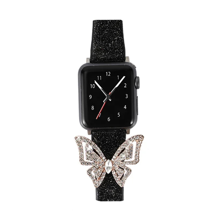 ボウノットグリッターダイヤモンド交換用ストラップ、Apple Watch 5 & 4 44mm / 3 & 2 & 1 42mm用