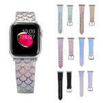 変色グリッター魚鱗テクスチャ交換用ストラップ、Apple Watch 5 & 4 40mm / 3 & 2 & 1 38mm用、Apple Watch 5 & 4 44mm / 3 & 2 & 1 42mm用