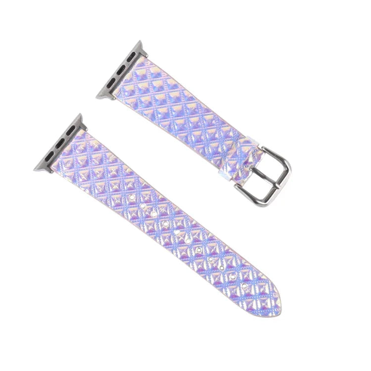 変色グリッター魚鱗テクスチャ交換用ストラップ、Apple Watch 5 & 4 40mm / 3 & 2 & 1 38mm用、Apple Watch 5 & 4 44mm / 3 & 2 & 1 42mm用