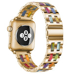 ステンレススチール＋樹脂ウォッチリストストラップ、Apple Watch 5 & 4 44mm / 3 & 2 & 1 42mm用、Apple Watch Series 8&7 41mm / SE 2&6&SE&5&4 40mm / 3&2&1 38mm用、Apple Watch Series 7 41mm / 6 & SE & 5 & 4 40mm / 3 & 2 & 1 38mm用