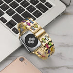 ステンレススチール＋樹脂ウォッチリストストラップ、Apple Watch 5 & 4 44mm / 3 & 2 & 1 42mm用、Apple Watch Series 8&7 41mm / SE 2&6&SE&5&4 40mm / 3&2&1 38mm用、Apple Watch Series 7 41mm / 6 & SE & 5 & 4 40mm / 3 & 2 & 1 38mm用