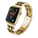 ステンレススチール＋樹脂ウォッチリストストラップ、Apple Watch 5 & 4 44mm / 3 & 2 & 1 42mm用、Apple Watch Series 8&7 41mm / SE 2&6&SE&5&4 40mm / 3&2&1 38mm用、Apple Watch Series 7 41mm / 6 & SE & 5 & 4 40mm / 3 & 2 & 1 38mm用