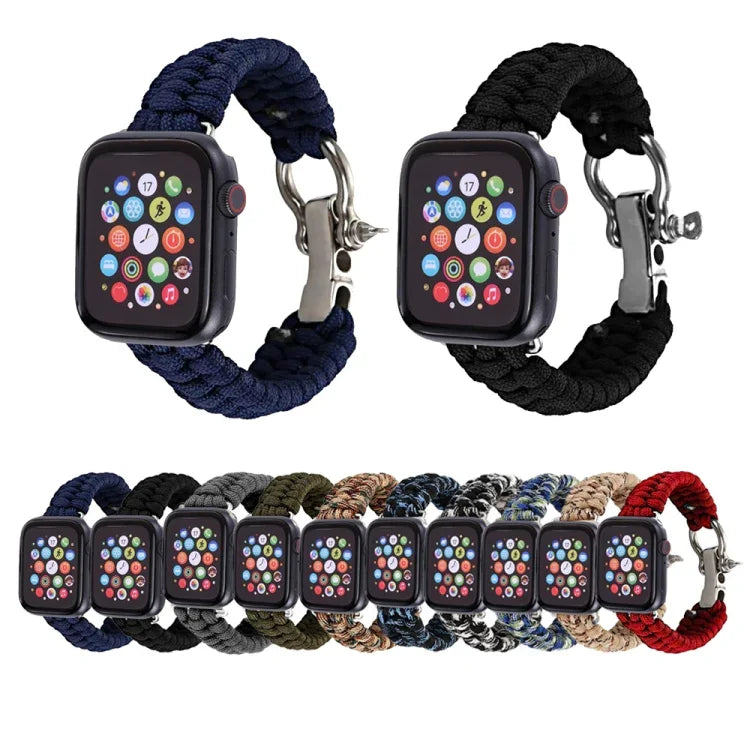 Apple Watch Series 5 & 4 44mm / 3 & 2 & 1 42mm用アンブレラコードナイロン編みストラップ、5 & 4 44mm / 3 & 2 & 1 42mm用