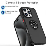 Q Shadow 1シリーズ TPU + PC リング付きスマホケース、iPhone 16 Pro 用、iPhone 16 Plus 用、iPhone 15 Pro Max 用、iPhone 15 Pro 用、iPhone 15 Plus 用、iPhone 15 用