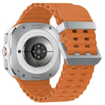オーシャンデュアルシルバーバックルシリコンウォッチバンド Samsung Galaxy Watch Ultra 47mm / Ultra 2025用