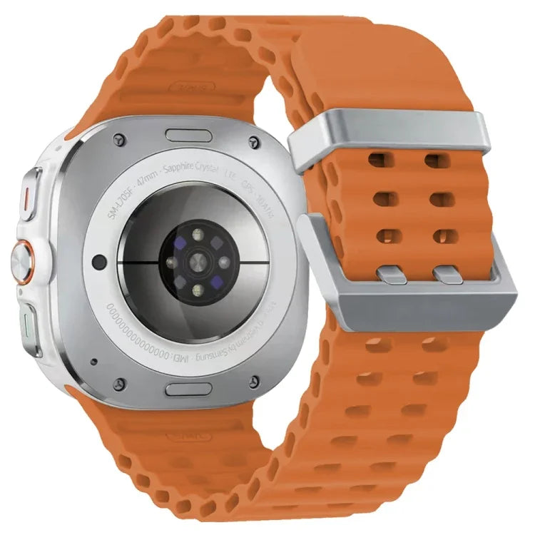 オーシャンデュアルシルバーバックルシリコンウォッチバンド Samsung Galaxy Watch Ultra 47mm / Ultra 2025用