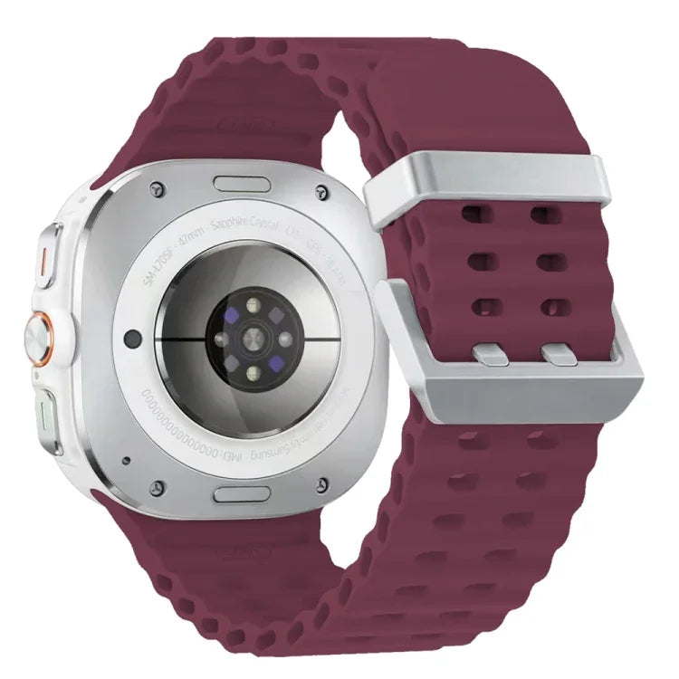 オーシャンデュアルシルバーバックルシリコンウォッチバンド Samsung Galaxy Watch Ultra 47mm / Ultra 2025用