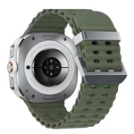 オーシャンデュアルシルバーバックルシリコンウォッチバンド Samsung Galaxy Watch Ultra 47mm / Ultra 2025用