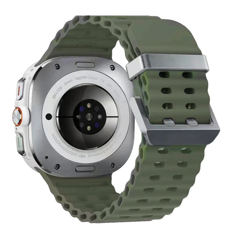 オーシャンデュアルシルバーバックルシリコンウォッチバンド Samsung Galaxy Watch Ultra 47mm / Ultra 2025用