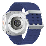 オーシャンデュアルシルバーバックルシリコンウォッチバンド Samsung Galaxy Watch Ultra 47mm / Ultra 2025用
