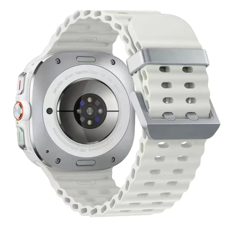 オーシャンデュアルシルバーバックルシリコンウォッチバンド Samsung Galaxy Watch Ultra 47mm / Ultra 2025用