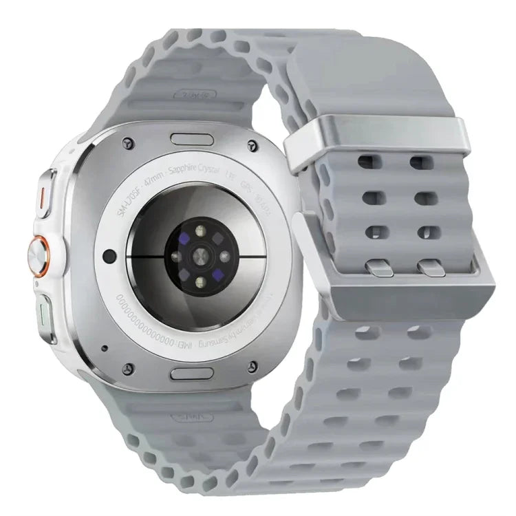 オーシャンデュアルシルバーバックルシリコンウォッチバンド Samsung Galaxy Watch Ultra 47mm / Ultra 2025用