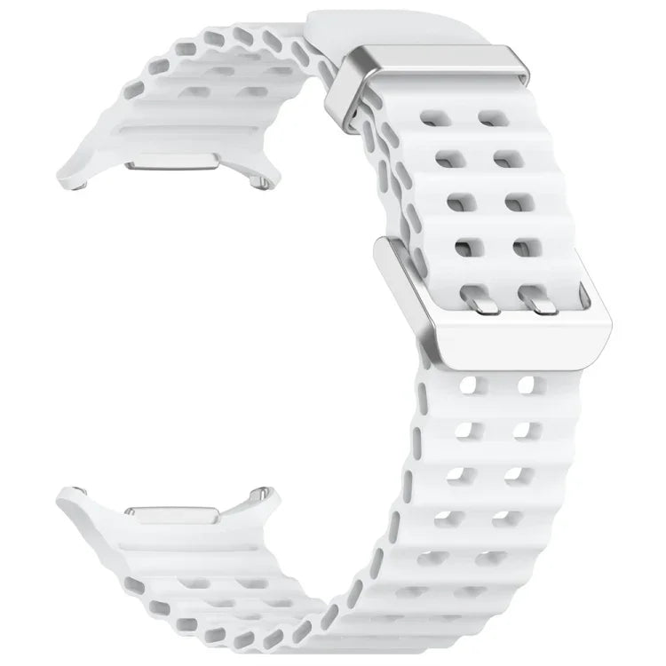 オーシャンデュアルシルバーバックルシリコンウォッチバンド Samsung Galaxy Watch Ultra 47mm / Ultra 2025用