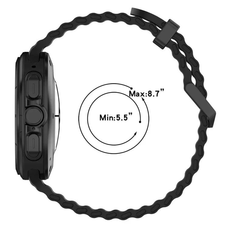 オーシャンデュアルシルバーバックルシリコンウォッチバンド Samsung Galaxy Watch Ultra 47mm / Ultra 2025用