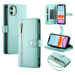 Nine Card-slot Zipper Wallet Bag Leather Phone Case, For iPhone 11 Pro Max, For iPhone 11, For iPhone 11 Pro
