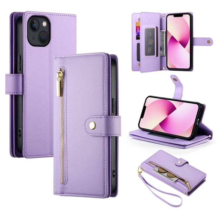 9カードスロット ジッパー付き財布型レザーケース、iPhone 14 Pro Max 用、iPhone 13 Pro Max 用、iPhone 13 Pro 用、iPhone 13 用、iPhone 13 mini 用、iPhone 12 / 12 Pro 用、iPhone 12 Pro Max 用、iPhone 12 mini 用