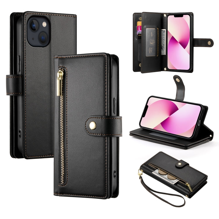 9カードスロット ジッパー付き財布型レザーケース、iPhone 14 Pro Max 用、iPhone 13 Pro Max 用、iPhone 13 Pro 用、iPhone 13 用、iPhone 13 mini 用、iPhone 12 / 12 Pro 用、iPhone 12 Pro Max 用、iPhone 12 mini 用