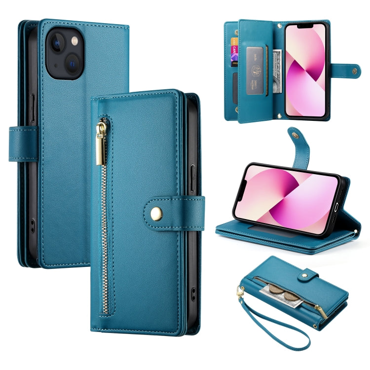 9カードスロット ジッパー付き財布型レザーケース、iPhone 14 Pro Max 用、iPhone 13 Pro Max 用、iPhone 13 Pro 用、iPhone 13 用、iPhone 13 mini 用、iPhone 12 / 12 Pro 用、iPhone 12 Pro Max 用、iPhone 12 mini 用