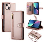9カードスロット ジッパー付き財布型レザーケース、iPhone 14 Pro Max 用、iPhone 13 Pro Max 用、iPhone 13 Pro 用、iPhone 13 用、iPhone 13 mini 用、iPhone 12 / 12 Pro 用、iPhone 12 Pro Max 用、iPhone 12 mini 用