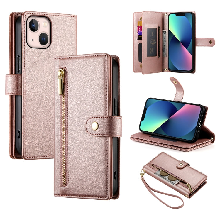 9カードスロット ジッパー付き財布型レザーケース、iPhone 14 Pro Max 用、iPhone 13 Pro Max 用、iPhone 13 Pro 用、iPhone 13 用、iPhone 13 mini 用、iPhone 12 / 12 Pro 用、iPhone 12 Pro Max 用、iPhone 12 mini 用