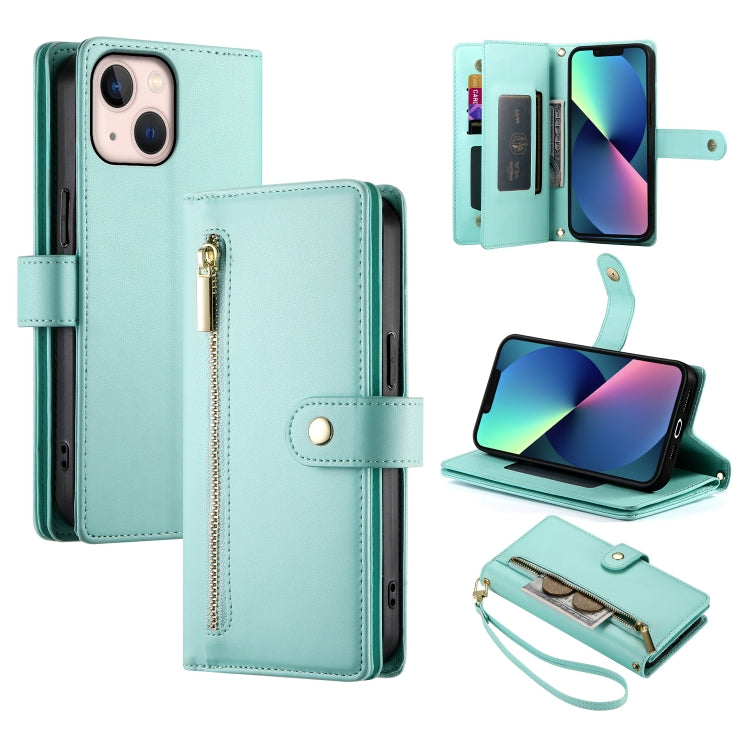 9カードスロット ジッパー付き財布型レザーケース、iPhone 14 Pro Max 用、iPhone 13 Pro Max 用、iPhone 13 Pro 用、iPhone 13 用、iPhone 13 mini 用、iPhone 12 / 12 Pro 用、iPhone 12 Pro Max 用、iPhone 12 mini 用