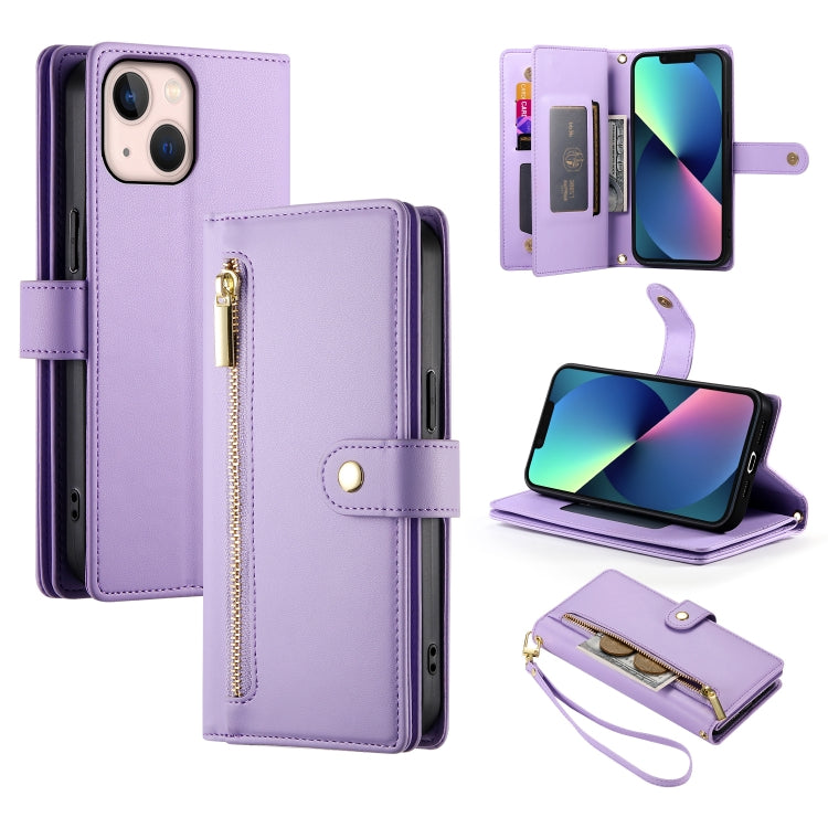 9カードスロット ジッパー付き財布型レザーケース、iPhone 14 Pro Max 用、iPhone 13 Pro Max 用、iPhone 13 Pro 用、iPhone 13 用、iPhone 13 mini 用、iPhone 12 / 12 Pro 用、iPhone 12 Pro Max 用、iPhone 12 mini 用