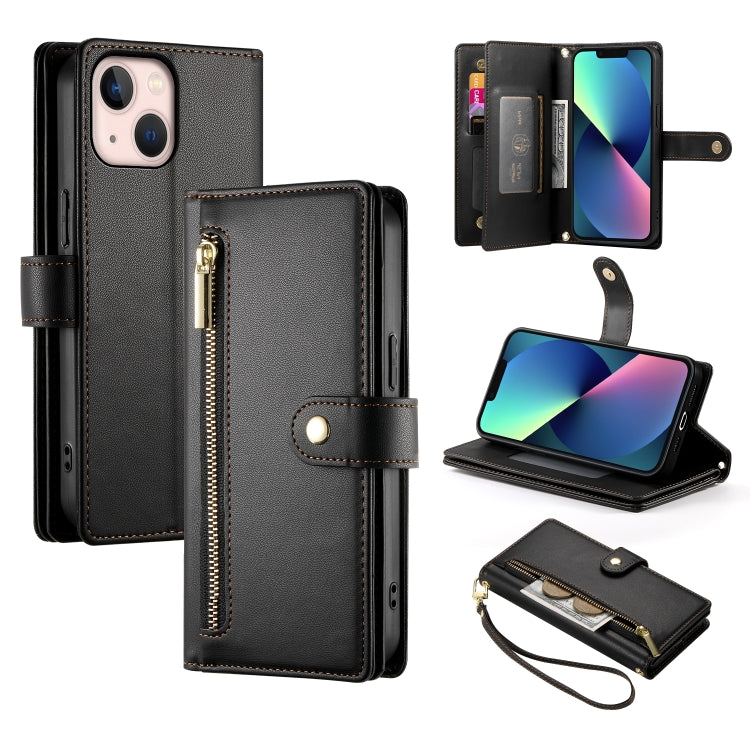 9カードスロット ジッパー付き財布型レザーケース、iPhone 14 Pro Max 用、iPhone 13 Pro Max 用、iPhone 13 Pro 用、iPhone 13 用、iPhone 13 mini 用、iPhone 12 / 12 Pro 用、iPhone 12 Pro Max 用、iPhone 12 mini 用