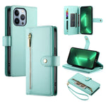 9カードスロット ジッパー付き財布型レザーケース、iPhone 14 Pro Max 用、iPhone 13 Pro Max 用、iPhone 13 Pro 用、iPhone 13 用、iPhone 13 mini 用、iPhone 12 / 12 Pro 用、iPhone 12 Pro Max 用、iPhone 12 mini 用