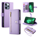 9カードスロット ジッパー付き財布型レザーケース、iPhone 14 Pro Max 用、iPhone 13 Pro Max 用、iPhone 13 Pro 用、iPhone 13 用、iPhone 13 mini 用、iPhone 12 / 12 Pro 用、iPhone 12 Pro Max 用、iPhone 12 mini 用